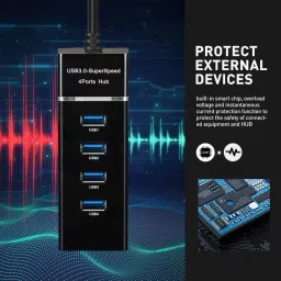 orionis USB 3.0 Port With Super Speed 5 Gbps 4 Port USB Hub Black Pack Of 1 Workstation Handheld Data Collector image 4