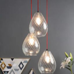 kapoor lampshades Holly Transparent Glass Cluster Hanging Light-picture-15