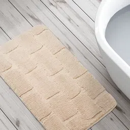 Home Centre Beige Textured 240 GSM Bath Rug-image-46