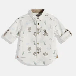 U.S. Polo Assn. Kids Boys Printed Pure Cotton Casual Shirt-image-96