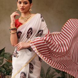 Silk Land Printed Ready To Wear Saree-image-96
