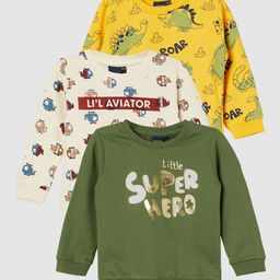 Juniors by Lifestyle Boys Pack Of 3 Conversational Printed Pure Cotton Pullover Sweatshirt-picture-21
