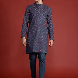 Anouk Ethnic Motifs Print Pure Cotton Kurta with Pyjamas-image-17