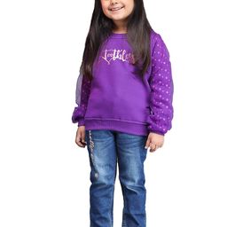 toothless Girls Purple Printed Fleece Sweatshirt-image-38