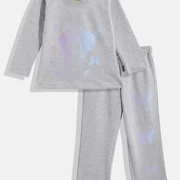 KOKOMO Girls Printed Pure Cotton T-shirt with Pyjamas-image-64