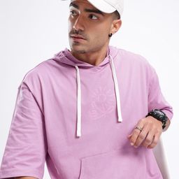 glitchez Downtown Dope Printed Hooded Relaxed T-shirt-image-83