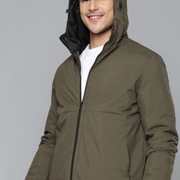 Mast & Harbour Men Olive Green Solid Hooded Padded Jacket-41
