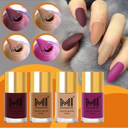 MI FASHION Set Of 4 Velvet Matte Nail Polish - 9.9ml Each-image-79