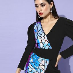 Athena Women Black Embellished Bling and Sparkly Dress-image-41