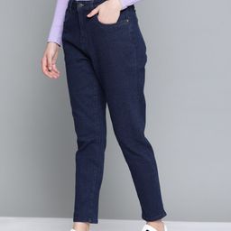 Harvard Women Navy Blue Boyfriend Fit High-Rise Stretchable Jeans-image-41