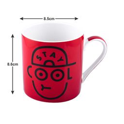 GOODHOMES Set of 4 Fine Bone China Tea Cups/ Coffee Mugs with Fun Wordings 350 ml (each) image 4