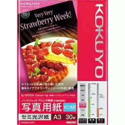 Kokuyo A3 0.14 mm Semi-Gloss Single Sided Photo Paper, KJ-J14A3-30 (Bag of 30 Sheets)-image-76