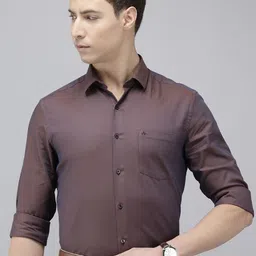 Arrow Pure Cotton Self Design Manhattan Slim Fit Opaque Formal Shirt-picture-28