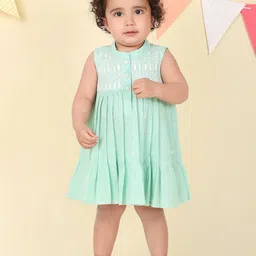 Fabindia Embroidered Fit & Flare Dress-image-19