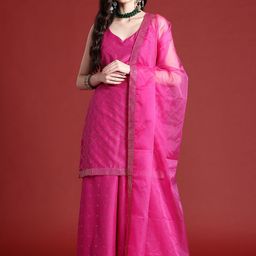 Anouk Tyohaar Collection Embellished Kurta with Palazzos & Dupatta-22