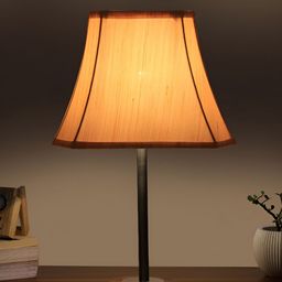 Aura Off White & Steel Metal Frusturical Shaped Table Lamp-image-61
