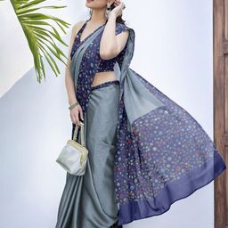 KALINI Polka Dot Printed Chiffon Saree-picture-34