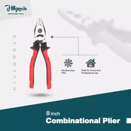 Hillgrove 203.2 mm (8 Inch) Heavy Duty Grip Multipurpose Combination Lineman Plier with Line Tester, HGCM313M1 image 2