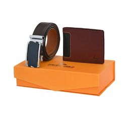 Pacific Gold Men Brown Genuine Leather Accessory Gift Set-image-104