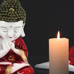 Aura Red & White Buddha Idol Showpiece-image-43