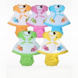 SK NAREN Kids Girls Set of 5 Printed Pure Cotton Top And Shorts Set-picture-48