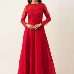 Ethnovog Embroidered Ethnic Maxi Dress-image-41