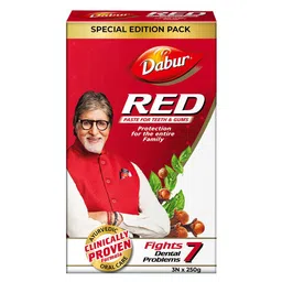 Dabur Set of 3 Red Toothpaste - 250g each-14