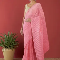 all about you Striped Printed Gotta Patti Pure Chiffon Saree-image-19