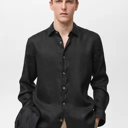 MANGO MAN Linen Opaque Casual Shirt-image-40