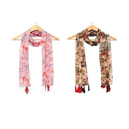 StoleVilla Multicoloured Floral Chiffon Stoles-image-54