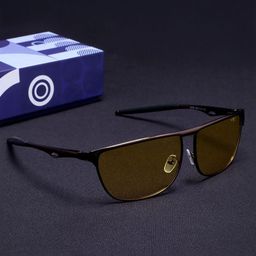 SUNGLASSIC Unisex Rectangle Sunglasses With Polarised and UV Drifter-Black-Yellow-image-46
