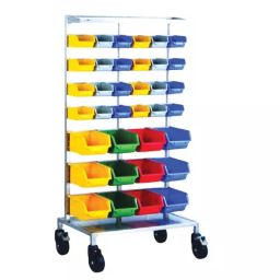 Sarvagya Surgical OT Drug Trolley with 36 Bins in Rectangular Mild Steel Tube Frame and Finish, SSPL554-47