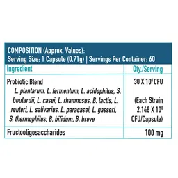 HK VITALS Pre & Probiotic Capsules Improves Digestion & Boost Immunity - 60 Capsules image 4