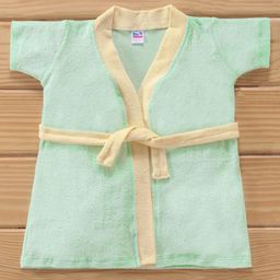 Ben Benny Half Sleeves Solid Colour Bath Robe- Green-image-15