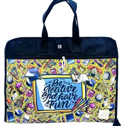Echo Boomers Creativity Design Print A3 Size Drawing Activity Bag with Multiple Pockets - Blue-picture-41