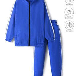 Pine Active Woven Full Sleeve Tracksuit with Tape Detailing - Blue-image-5