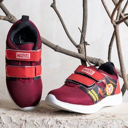 Toothless Marvel Avengers Featuring Iron Man Designed With Double Velcro Closure Shoes - Maroon-image-22