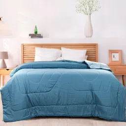 HOMADORN Blue Geometric Printed Reversible AC Room 300 GSM Double Bed Comforter-image-17