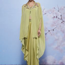 AJIESH OBEROI Embroidered Top Shrug & Skirt Co-Ords-image-45