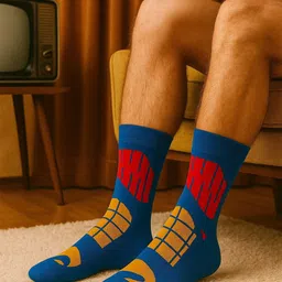 ZEVORA Men Patterned Cotton Calf-Length Socks-picture-37