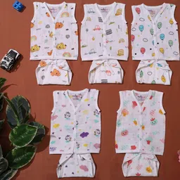 MumsLap Pack of 5 Jhabla Button & Nappies Set-image-35