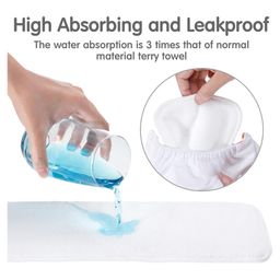 AEREX Reusable White Inserts Pads for Diapers Bamboo Charcoal Inserts Liners Natures Cloth Diaper Liner Wet Free Booster Inserts Nappy Inserts for Baby Cloth Diapers (Pack of 7) image 5