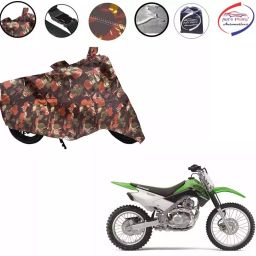 Auto Pearl Polyester Waterproof Two Wheeler Cover for Kawasaki KLX 140,(Jungle Print)-image-19