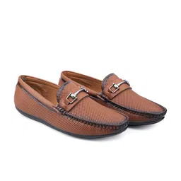 Bonexy Men Textured Regular Slip-On Loafers-image-78