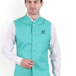 GRACYSHADE Mandarin Collar Jute Nehru Jacket-30