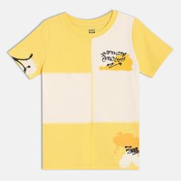 MINI KLUB Boys Printed V-Neck Pure Cotton Applique T-shirt-image-38