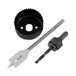 Ingco Lock Installation Hole Saw Set with 1/4 inch (6.35 mm) Quick Release Hex Shank and 2-1/8 inch (54 mm) Diameter, AKHS302 (Set of 3)-image-43