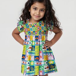 The Souled Store Girls Kaleidoscope Printed Fit & Flare Dress-image-45