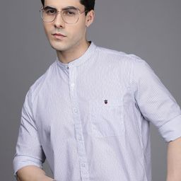 Louis Philippe Jeans Men Pure Cotton Slim Fit Striped Casual Shirt-image-68