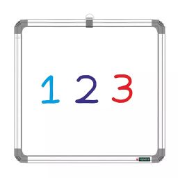 SHELFKING Non-Magnetic 30.48 x 30.48 cm (1x1 Feet) Double Sided Whiteboard and Chalkboard Both Side Writing Boards, One Side Whiteboard Marker and Reverse Side Chalkboard Surface-38